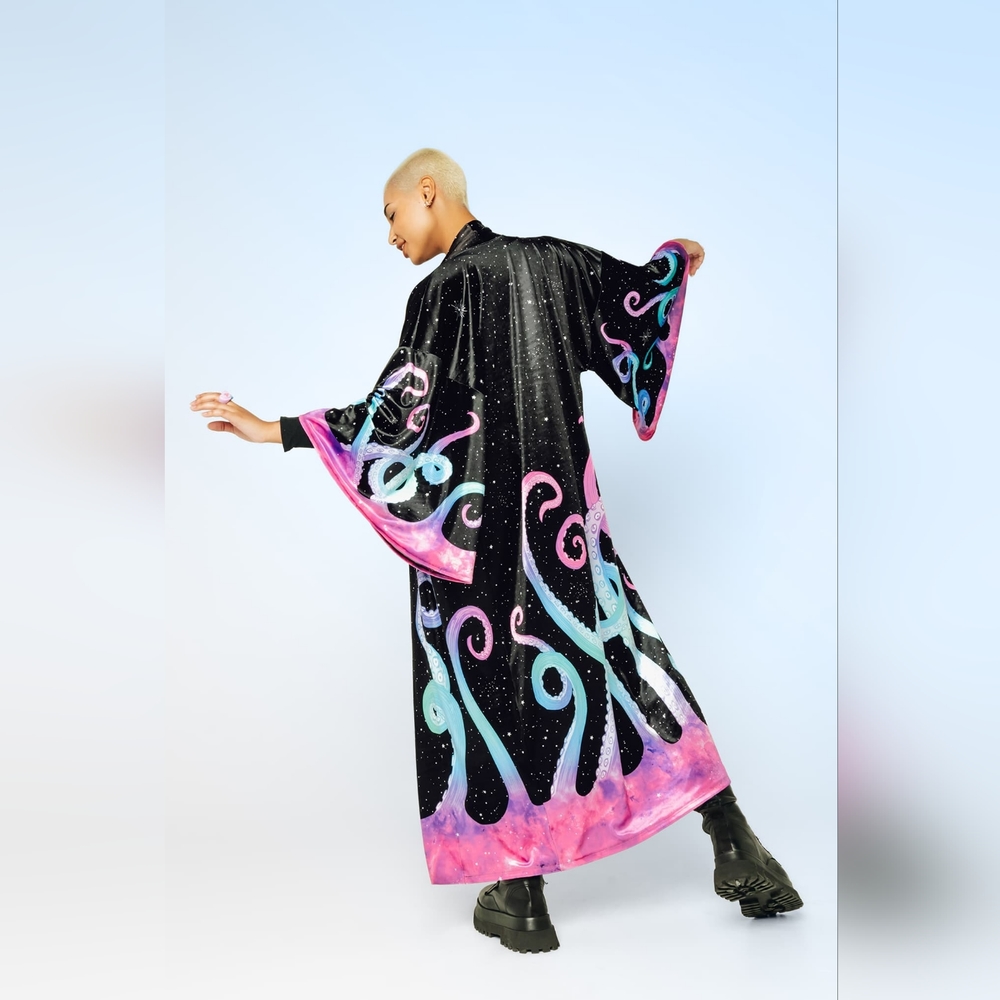 Blackmilk Space Tentacles Velvet Kimono OS